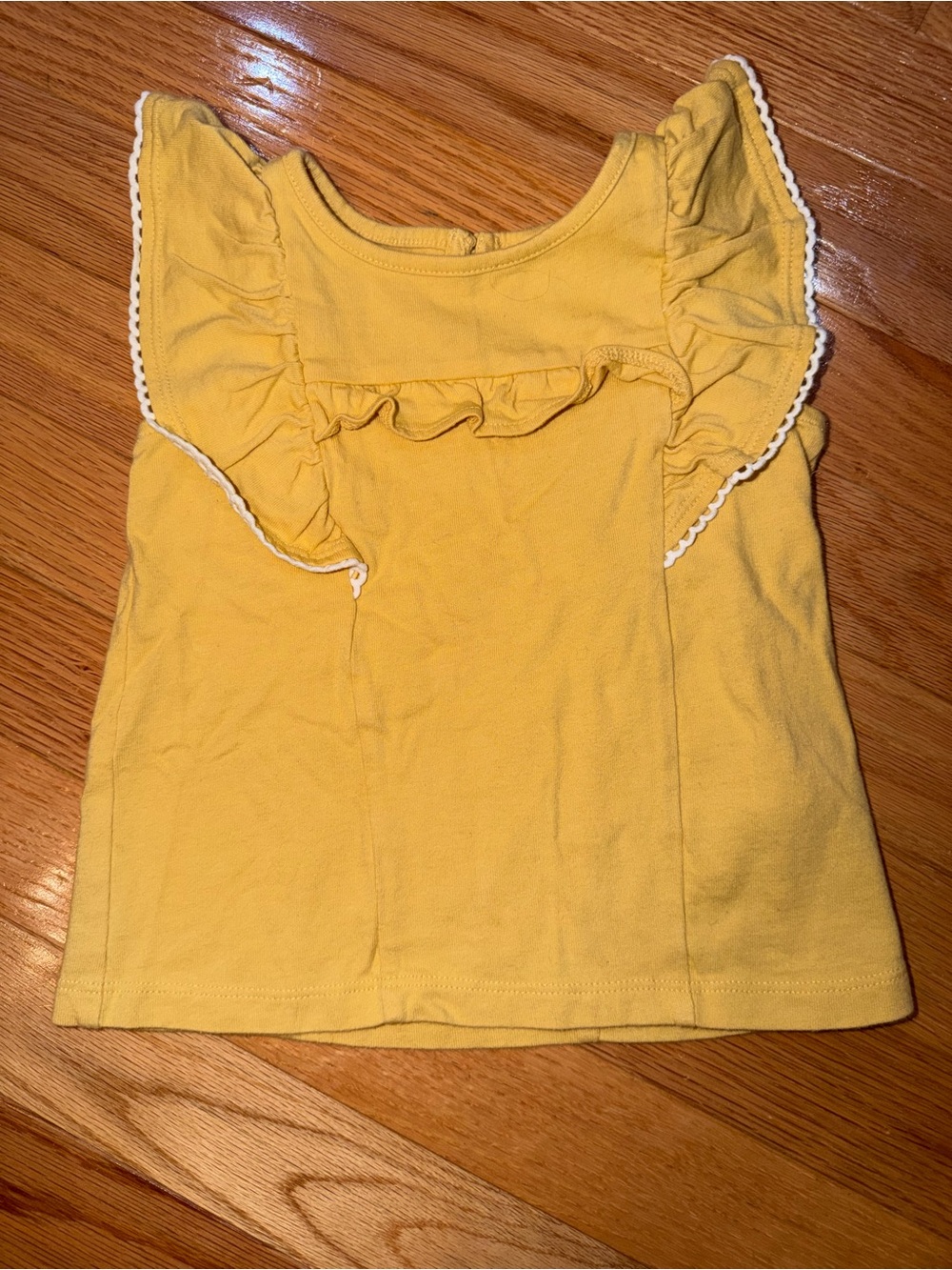 Janie and Jack Sunflower Yellow Ruffle Tank with White Trim